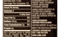 Nutrition facts of coke zero