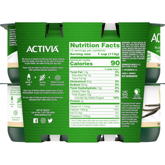 Activia greek strawberry ingredients